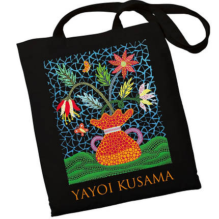 Екошопер BookOpt BK4084 YAYOI KUSAMA Квіти, чорний, фото 1