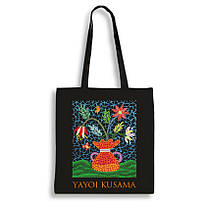 Екошопер BookOpt BK4084 YAYOI KUSAMA Квіти, чорний, фото 3