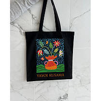 Екошопер BookOpt BK4084 YAYOI KUSAMA Квіти, чорний, фото 4