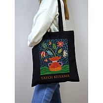 Екошопер BookOpt BK4084 YAYOI KUSAMA Квіти, чорний, фото 6