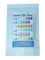 Тест-смужки для води Tespert 6 in 1: вільний і загальний хлор, pH, жорсткість, лужність, циан 25 шт./пач. Англія