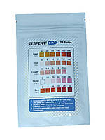 Тест-смужки для води Tespert 5 in 1: свинець, нікель, залізо, цинк, мідь 25 шт./пач. Англія