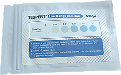 Тест-смужки для води Tespert: хлор низького діапазону 5 шт./пач. Англія