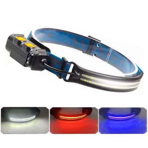 Ліхтар налобний BL-W691-2COB (white+red+RGB) Motion Sensor Li-Ion акумулятор. ЗУ Type-C Box