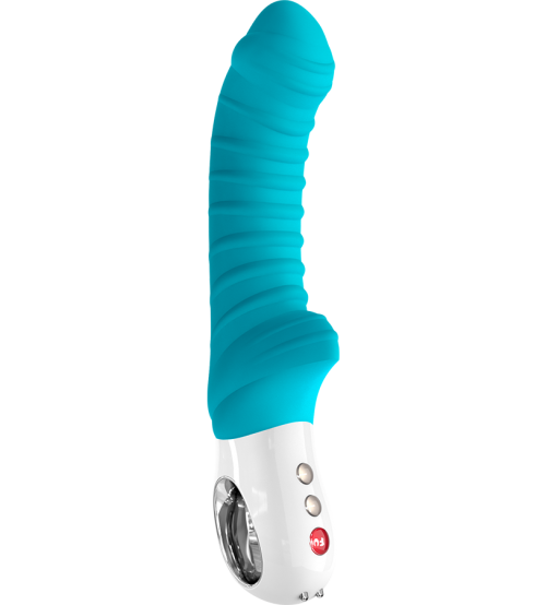 Ребристий вібратор зі стимуляцією точки G і клітора Fun Factory TIGER G5 блакитний, фото 1