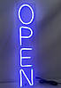 Неонова вивіска "Open" синя 450х100 мм з пультом, фото 7