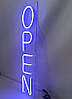 Неонова вивіска "Open" синя 450х100 мм з пультом, фото 8