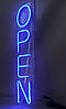 Неонова вивіска "Open" синя 450х100 мм з пультом, фото 4
