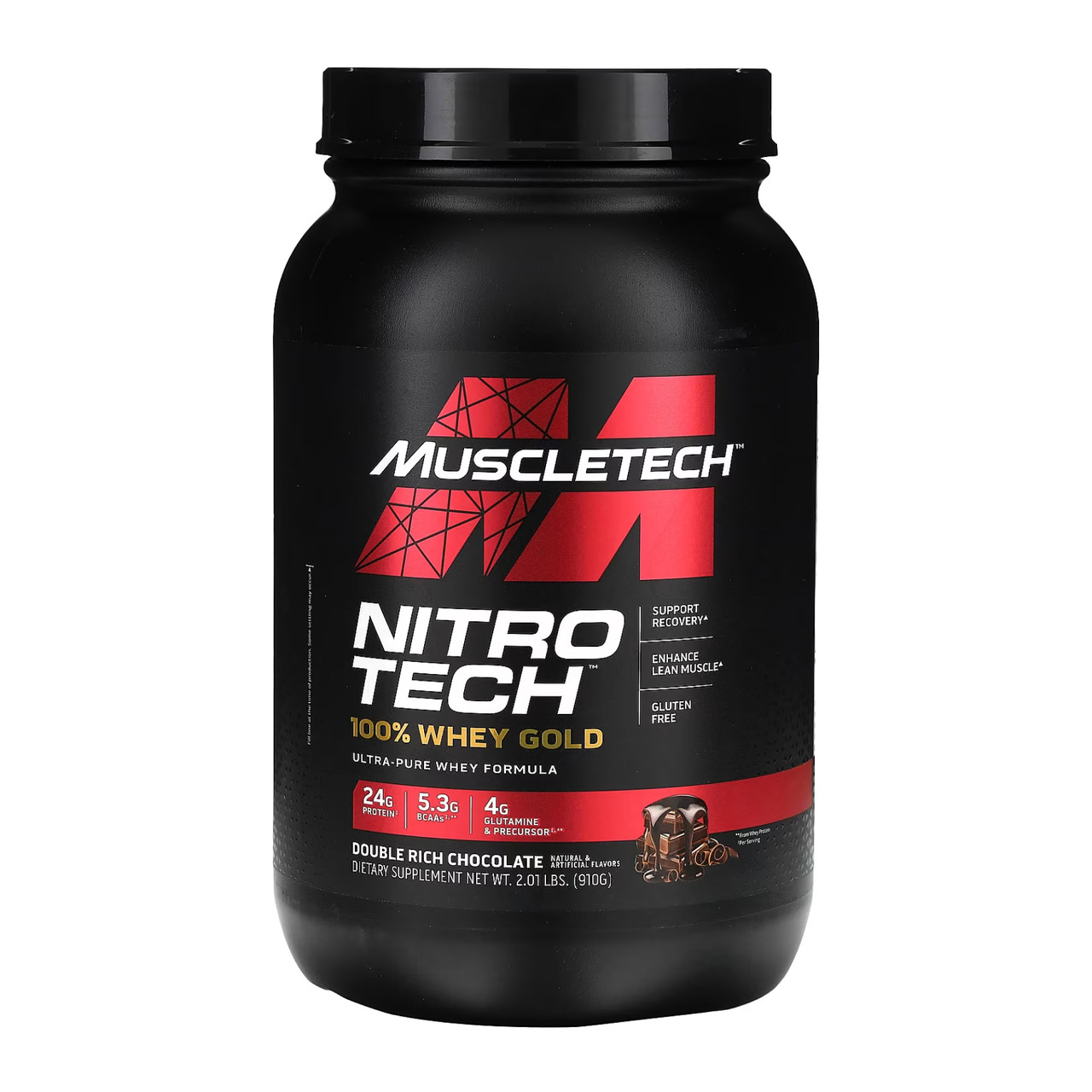 Nitro Tech 100% Whey Gold - 908g Double Rich Chocolate, фото 1