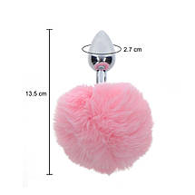 Анальна пробка з кролячим хвостиком Taboom Bunnytail Buttplug, рожевий, фото 3