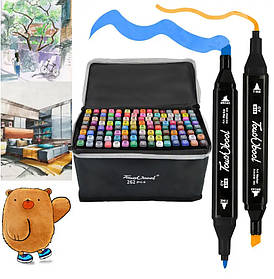 Набір двосторонніх маркерів для скетчингу на спиртовій основі Touch Bool 262 шт Black (9369)