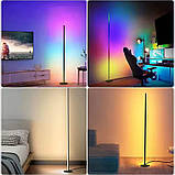 Підлогова кутова LED лампа RGB SAL-005B 120cm Bluetooth USB with app, фото 4