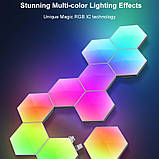 Модульный настінний світильник LED RGB 5V соты SAL-011B 6pcs Bluetooth USB with app, фото 3