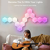 Модульный настінний світильник LED RGB 5V соты SAL-011B 6pcs Bluetooth USB with app, фото 6