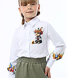 Ошатна блуза сорочка стилізована під вишивану з довгим рукавом., фото 3