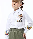 Ошатна блуза сорочка стилізована під вишивану з довгим рукавом., фото 2