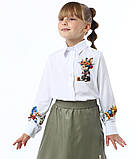 Ошатна блуза сорочка стилізована під вишивану з довгим рукавом., фото 4