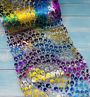 Фатін м'який, 14 см, Крапелька мікс з переливом, метр, Різнокольоровий