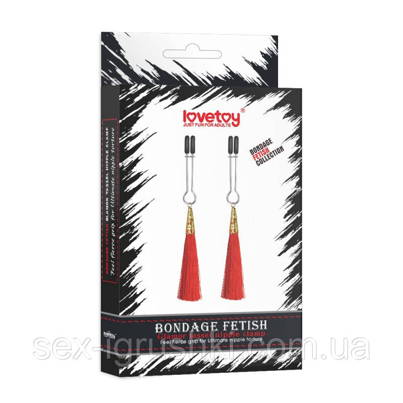 Зажими для сосков Glamour Tassel Nipple Clamp Red, Червоний