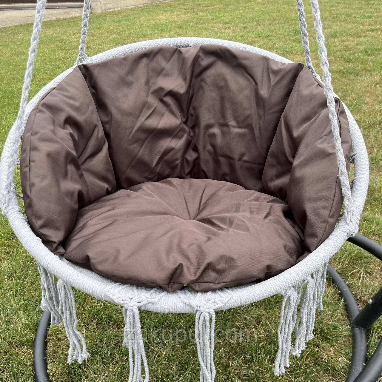 Підвісне крісло-гойдалка з подушкою GORDON G332 Сірий/коричневий, фото 1