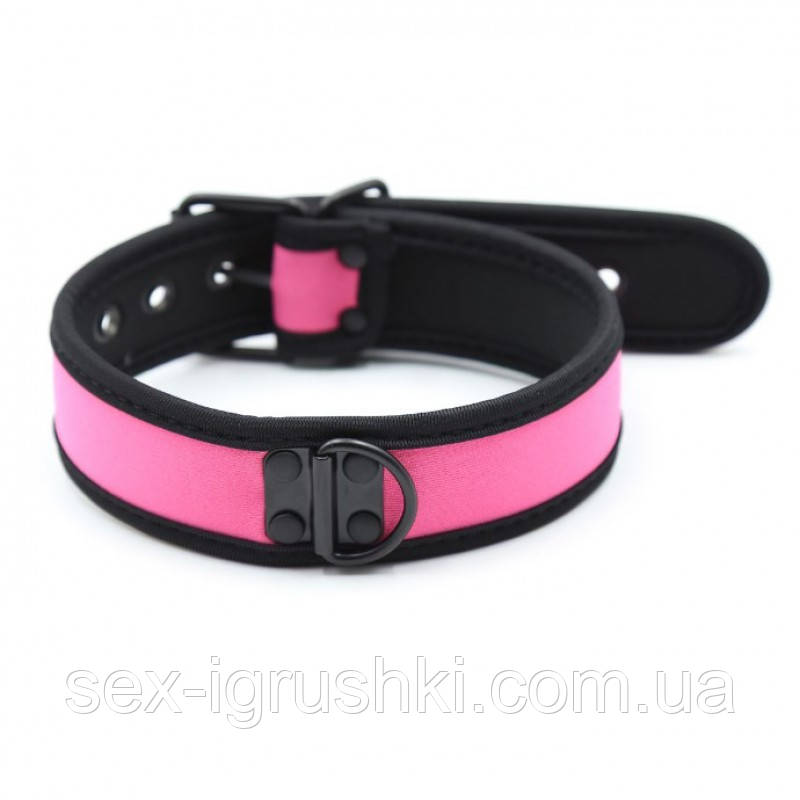 Неопреновий регульований нашийник рожевий Puppy Collar