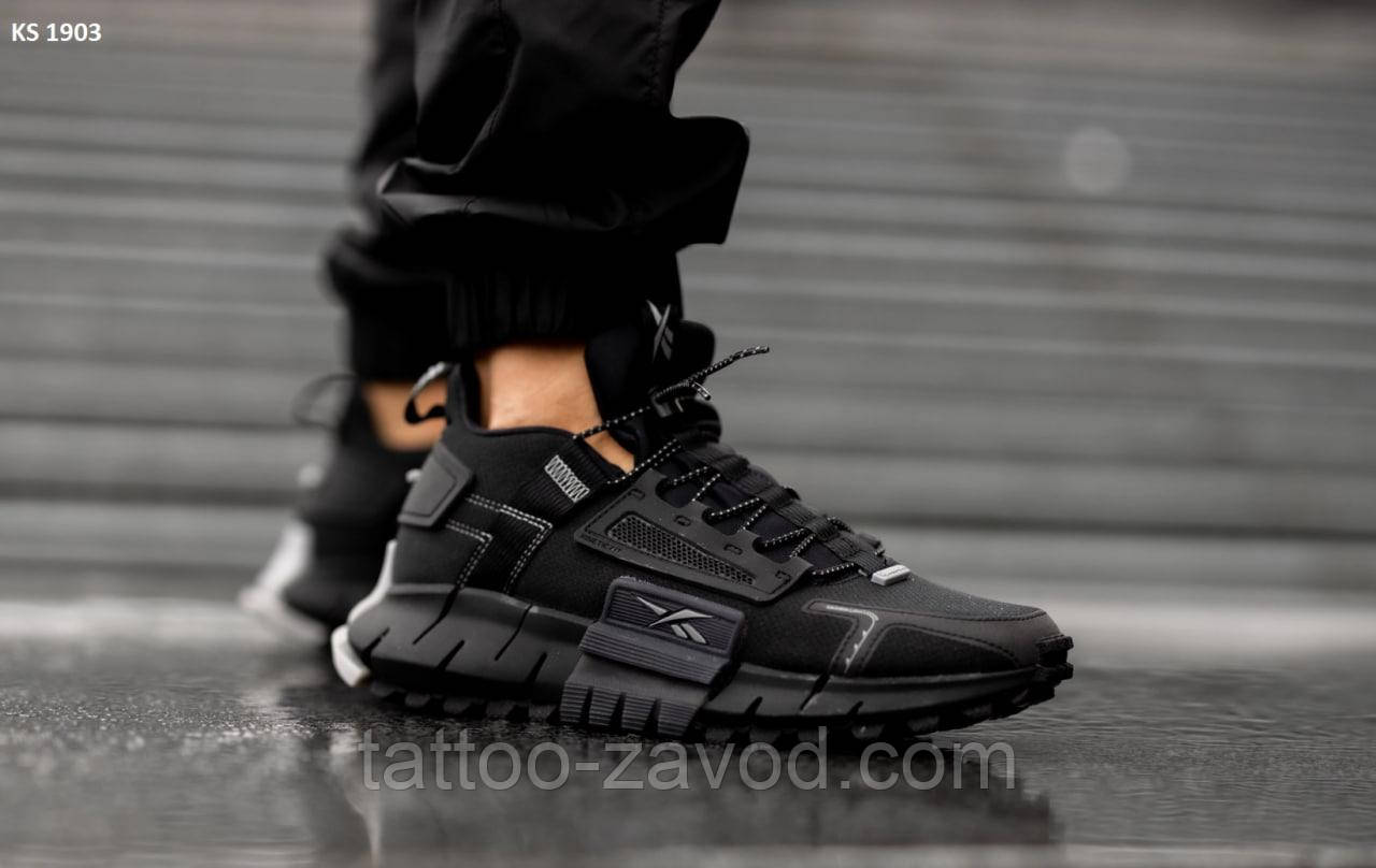 Кросівки чоловічі чорні текстильні 44 Reebok Zig Kinetica Edge Black, фото 1