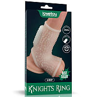 Насадка на пеніс Vibrating Drip Knights Ring with Scrotum Sleeve, Білий