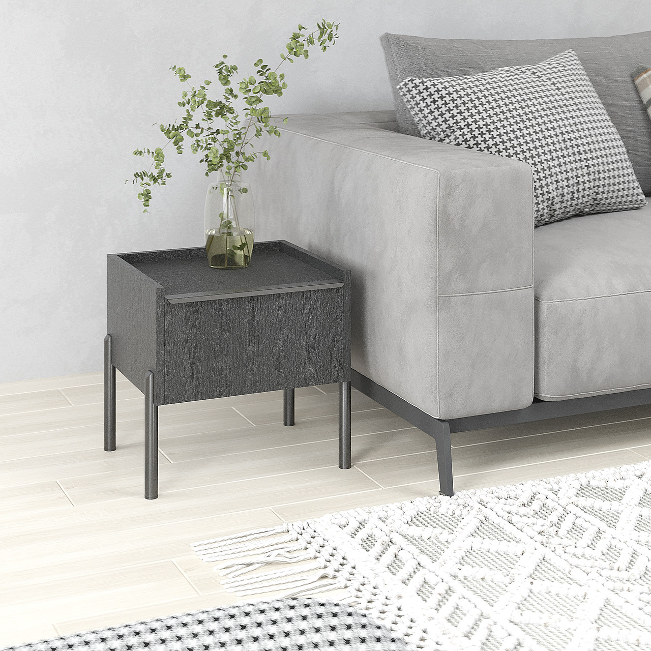 Приліжкова тумба Ларго 400х400х350ммМОРСЬКЕ ДЕРЕВО КАРБОН, фото 1