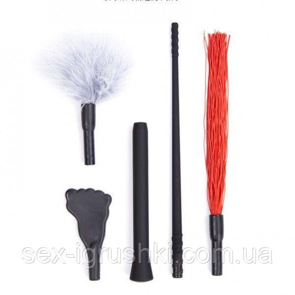 Багатофункціональний набір для інтимних ігор Multiple Usage Removable Whip Red, Червоний