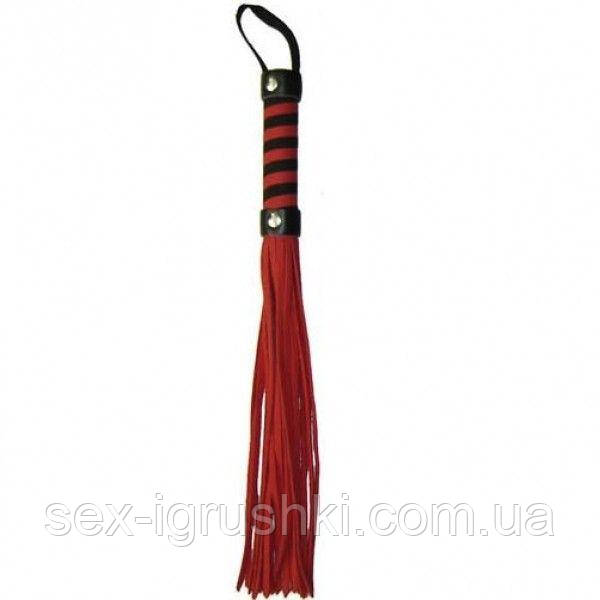 Строгий шкіряний червоний батіг для рольових ігор Strict Leather Premium Flogger, Червоний