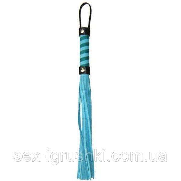 Строгий шкіряний блакитний батіг для рольових ігор Strict Leather Premium Flogger, Блакитний
