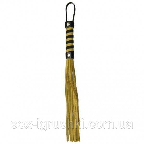 Строгий шкіряний жовтий батіг для рольових ігор Strict Leather Premium Flogger, Жовтий