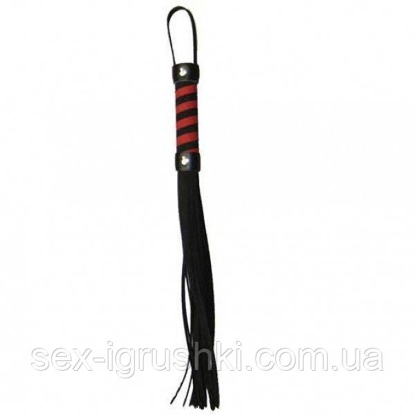 Сувора шкіряна чорно-червона батіг для рольових ігор Strict Leather Premium Flogger, Червоний