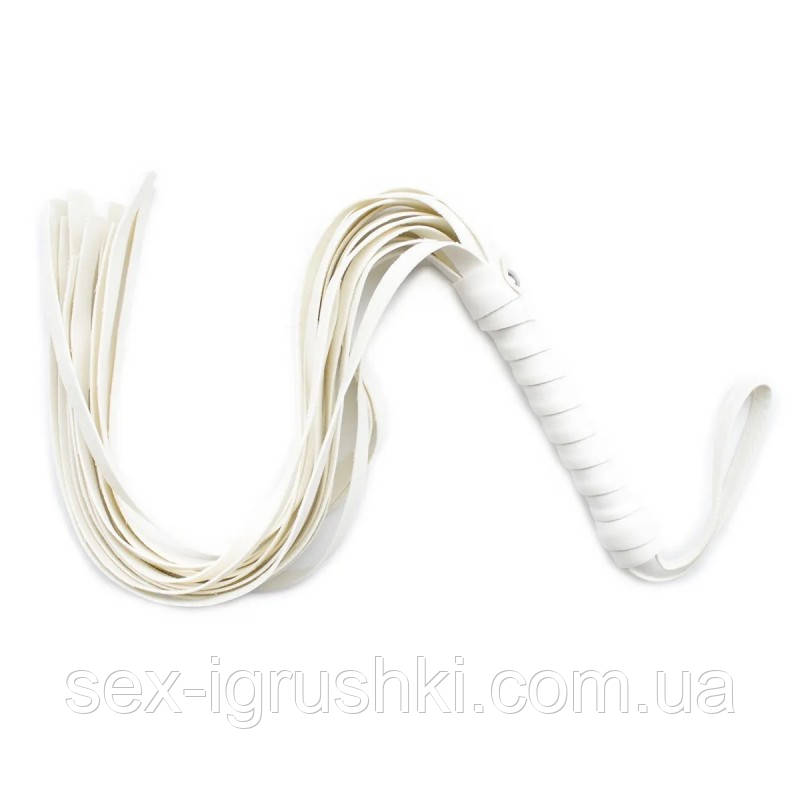 Плетіння з рукояткою для рольових ігор Flirt Whip Bound Leather White, Білий