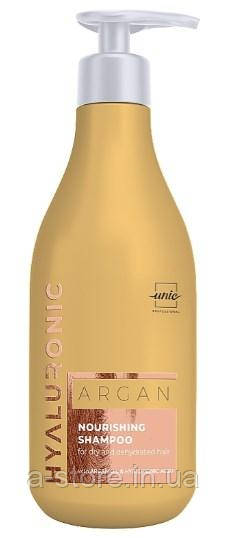 Поживний шампунь для сухого та зневодненого волосся Unic Hyaluronic Argan Nourishing Shampoo, фото 1