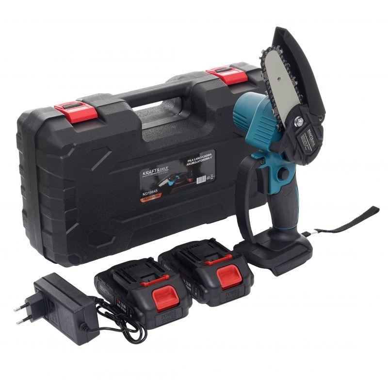 Міні акумуляторна пила 4" (320 об/хв) з 2 акумуляторами Li-ion 21 В/2 Ач Kraft & Dele KD10645, фото 1