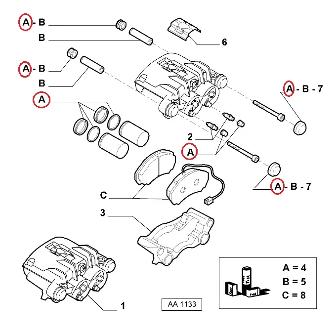 Ремкомплект переднього супорта 46/52 Fiat Ducato 250, Peugeot Boxer, Citroen Jumper (06-14), 9949425, 444889