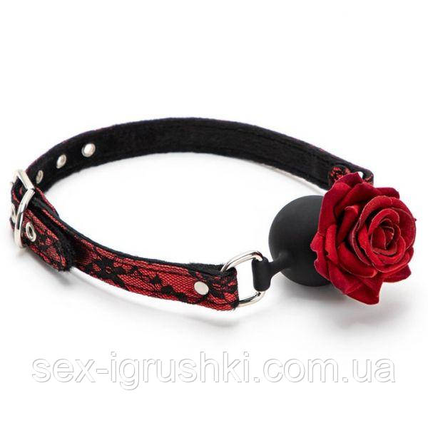 Кляп силіконовий Roses Silicone Ball Mouth Gag Red