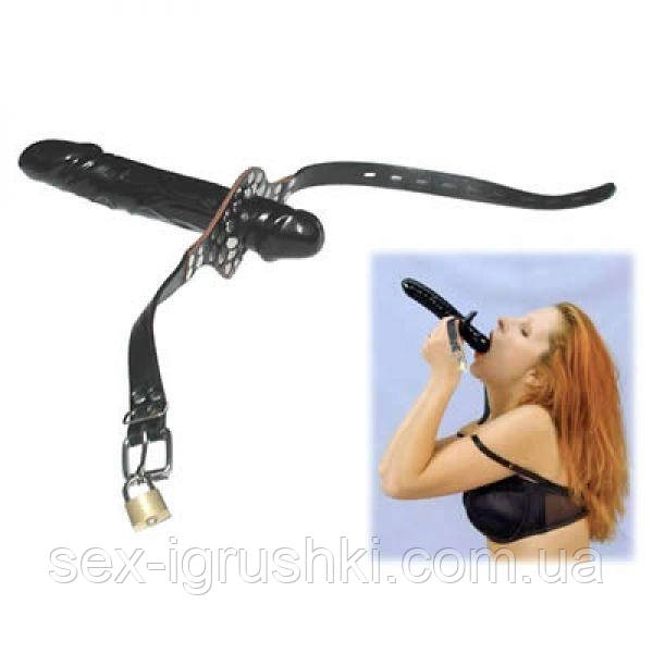Кляп страпон Double-Ended Dildo Gag, Черный