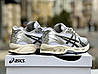 Чоловічі кросівки Asics Gel Kayano 14 White Silver Black Асікс Гель Каяно сріблясті сітка піна демісезонні, фото 7