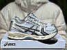 Чоловічі кросівки Asics Gel Kayano 14 White Silver Black Асікс Гель Каяно сріблясті сітка піна демісезонні, фото 5