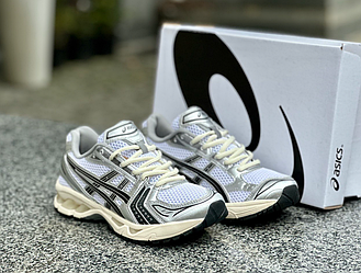 Чоловічі кросівки Asics Gel Kayano 14 White Silver Black Асікс Гель Каяно сріблясті сітка піна демісезонні