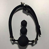 Кляп дилдо чорного кольору Gag with Silicone Plug, Черный, фото 3