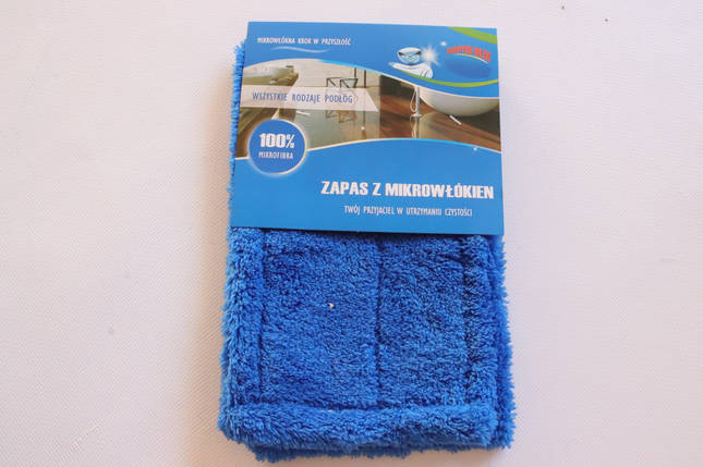Запаска на швабру з мікрофібри гладка MOP DUO 0210/blue, фото 1