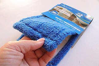 Запаска на швабру з мікрофібри гладка MOP DUO 0210/blue, фото 5
