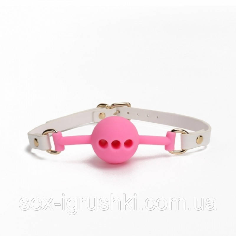 Силіконовий кляп-кулька для рота дихаючий Mouth Gags Toys White, Рожевий