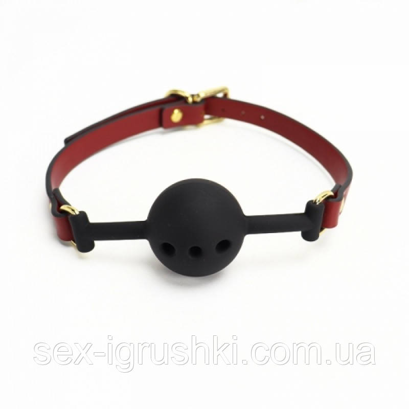 Силіконовий дихаючий кляп-кулька для рота Mouth Gags Toys Burgundy, Черный