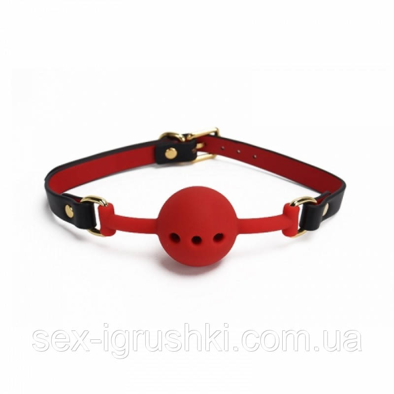 Силіконовий кляп-кулька для рота, що дихає Mouth Gags Toys Red, Червоний