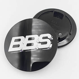 Ковпачки (заглушки) на литі диски BBS 68 мм Чорний Хром логотип