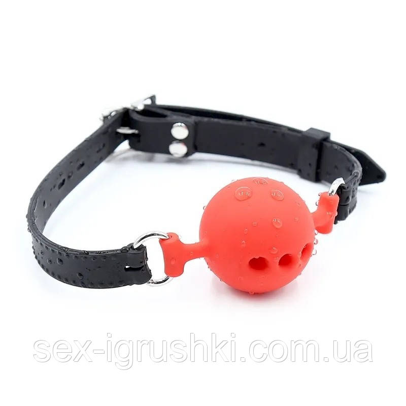 Кляп з отворами Gag Silicone Ball Red, Червоний